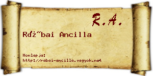 Rábai Ancilla névjegykártya